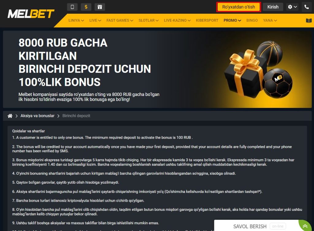 melbet bonus